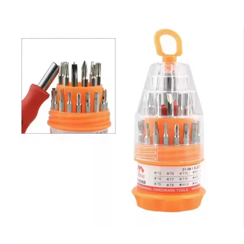 Kit Ferramentas 31 Peças de Precisão – Chaves Torx, Philips e Fenda para Reparo de Celular, Notebook e Eletrônicos