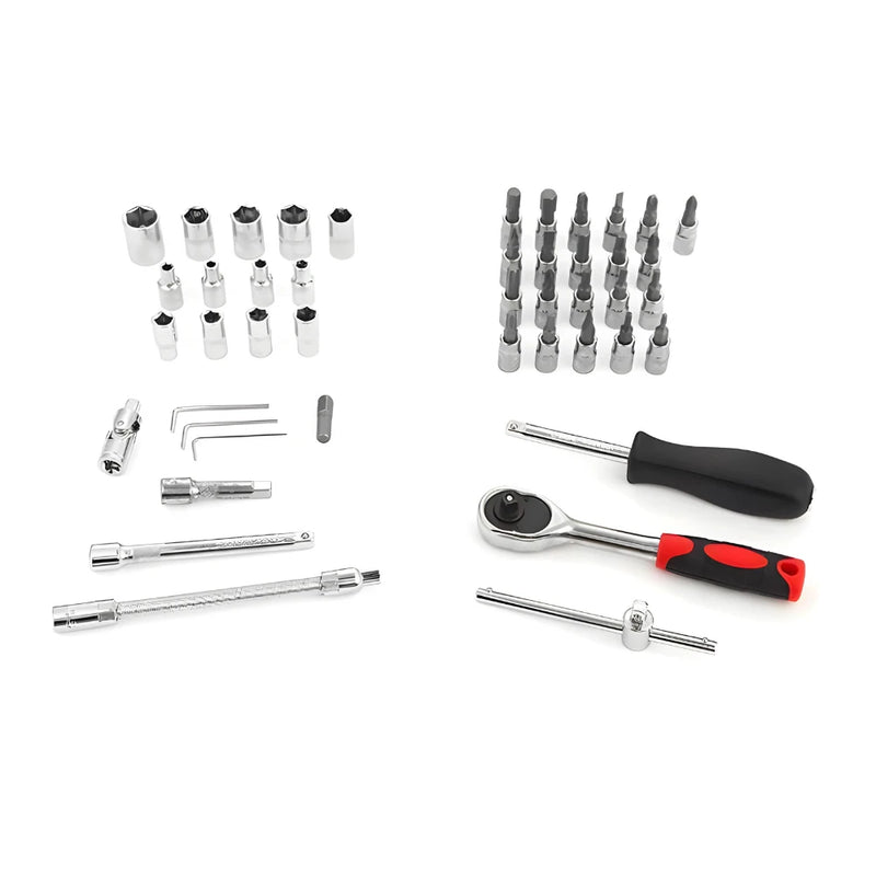 Kit de Ferramentas 46 Peças com Catraca Reversível – Solução Completa para Reparos e Manutenção em Casa ou no Trabalho
