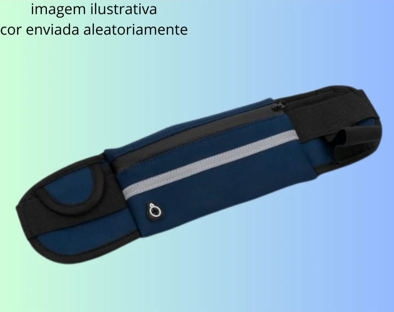 Pochete Esportiva Unissex Impermeável – Cintura Ajustável, Bolso para Celular e Suporte para Garrafa