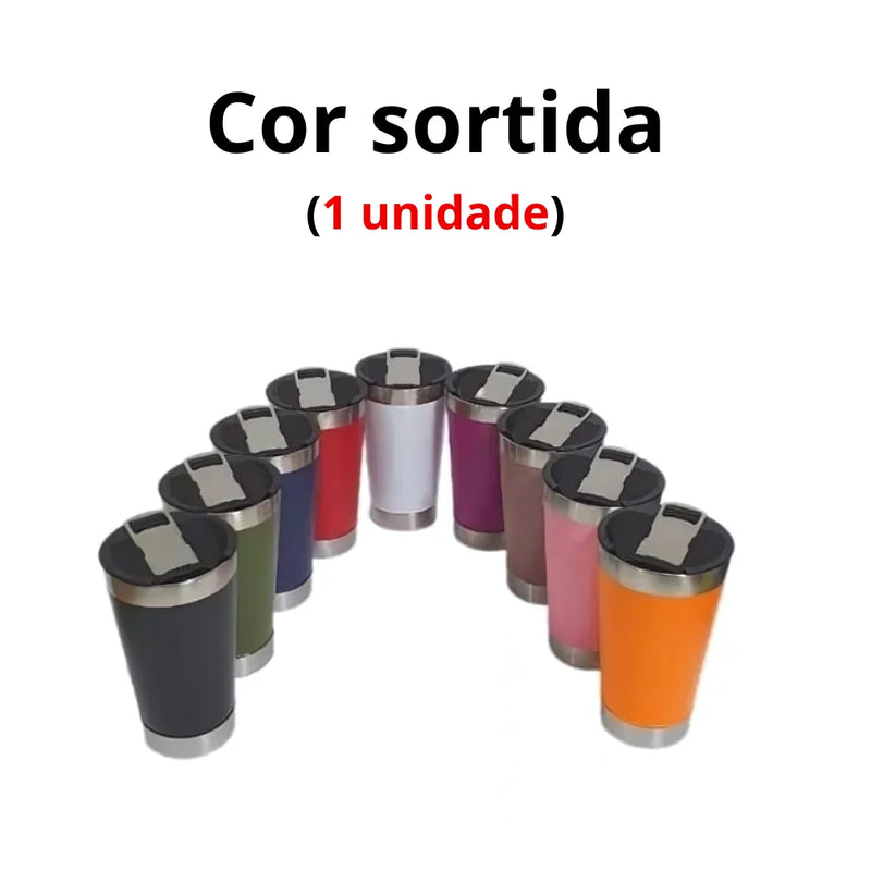 Copo Térmico Inox 473ml com Tampa e Abridor – Leve sua bebida sempre na temperatura ideal!