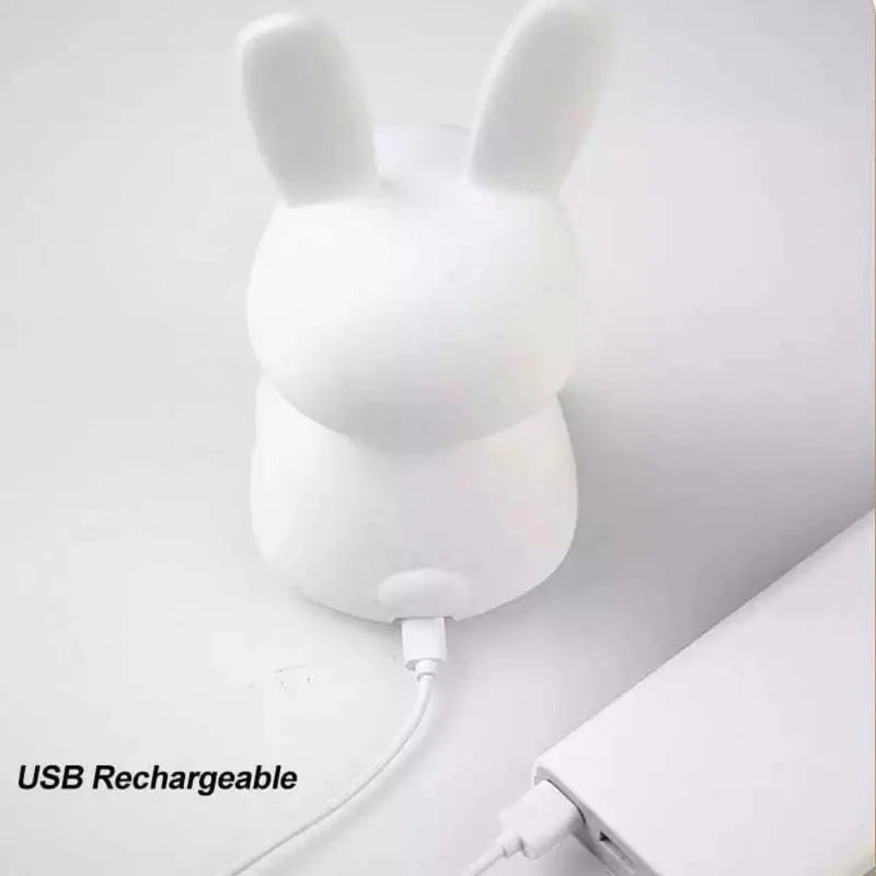 Mini Luminária de Coelho LED – Toque Suave, Recarregável e Super Fofa