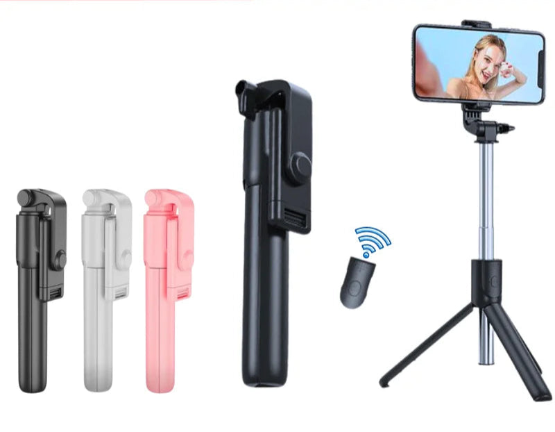Bastão Selfie Bluetooth Retrátil com Tripé Ajustável e Disparador Remoto – Compacto e Multifuncional