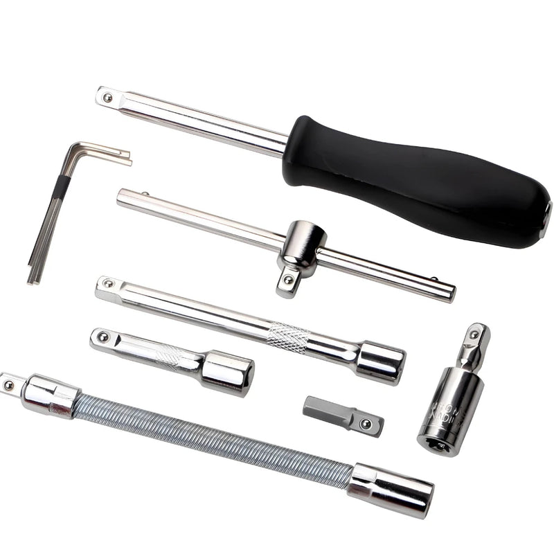 Kit de Ferramentas 46 Peças com Catraca Reversível – Solução Completa para Reparos e Manutenção em Casa ou no Trabalho