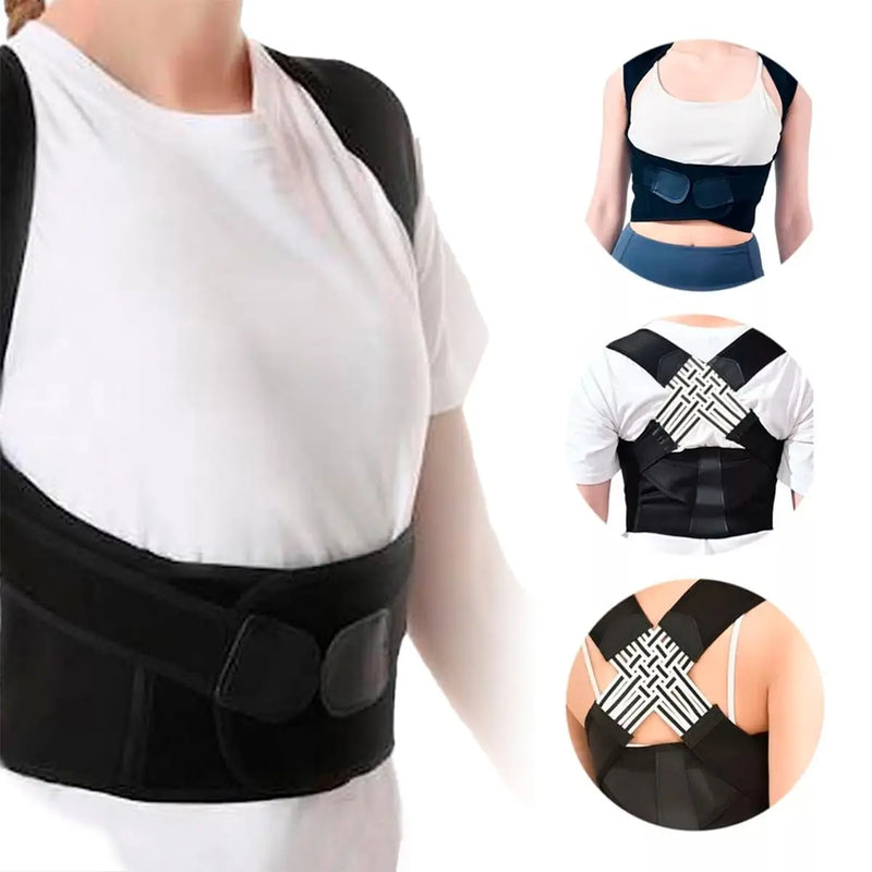 Corretor Postural Unissex – Colete Cervical e Lombar Ajustável | Alinha a Coluna e Melhora a Postura