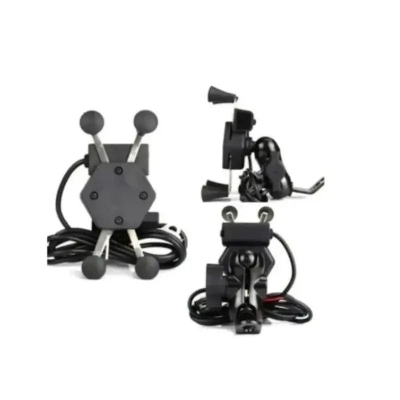 Suporte de Celular para Moto com Carregador USB – Rotação 360° e Fixação Reforçada!