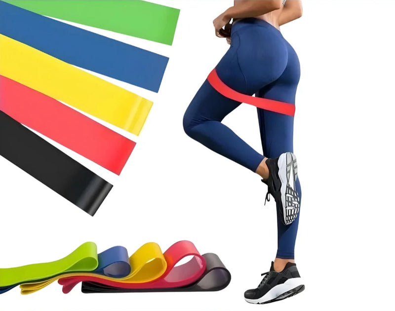Kit 5 Faixas Elásticas de Resistência – Yoga, Pilates, Academia e Treino Funcional | 5 Intensidades