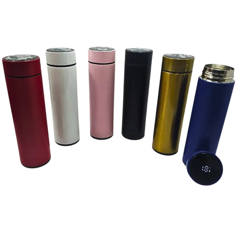 Garrafa Térmica Inox 500ml com Display Digital LED – Sensor de Temperatura Inteligente para Bebidas Quentes ou Geladas