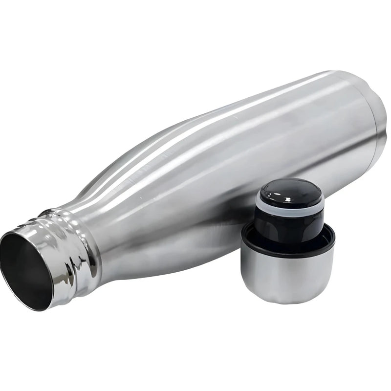 Garrafa 500ml em Aço Inox com Tampa Rosqueável – Leve, Resistente e Antivazamento