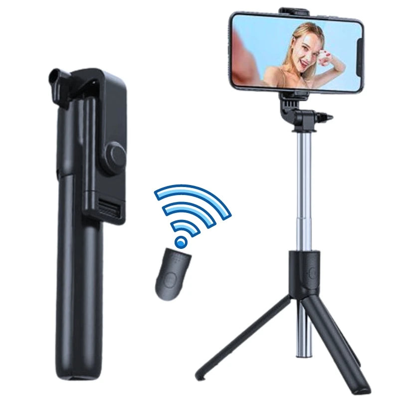 Bastão Selfie Bluetooth Retrátil com Tripé Ajustável e Disparador Remoto – Compacto e Multifuncional