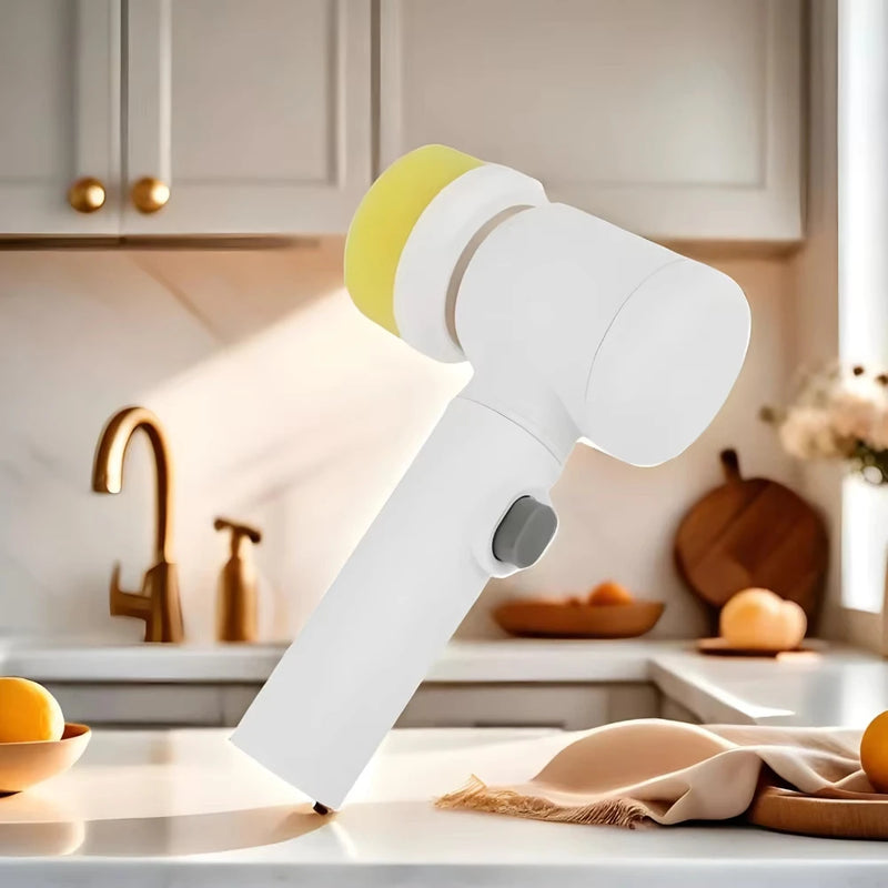 Escova Elétrica de Limpeza 5 em 1 – Potência Sem Fio para Limpeza Pesada!