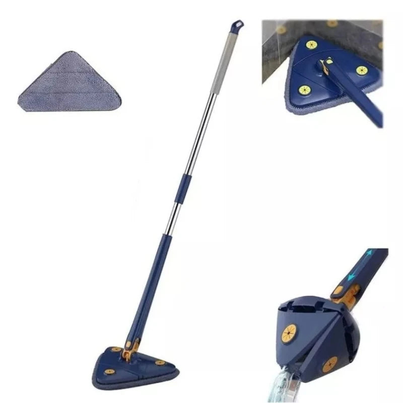 Mop Triangular Giratório 360° com Cabo Extensível – Limpeza Fácil em Todos os Cantos!