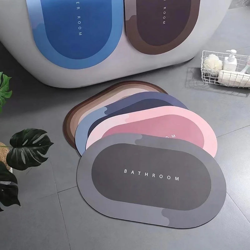 Tapete Oval Absorvente – Um Toque de Conforto e Segurança para o Seu Banheiro