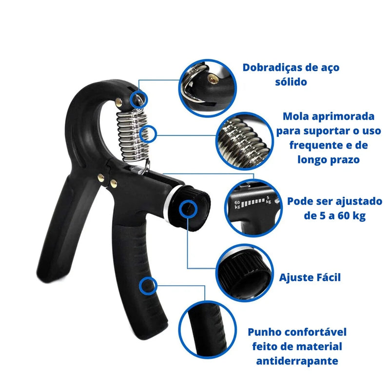 Hand Grip Ajustável 5kg a 60kg – Fortalecedor de Mãos, Punhos e Antebraços | Fisioterapia e Exercícios