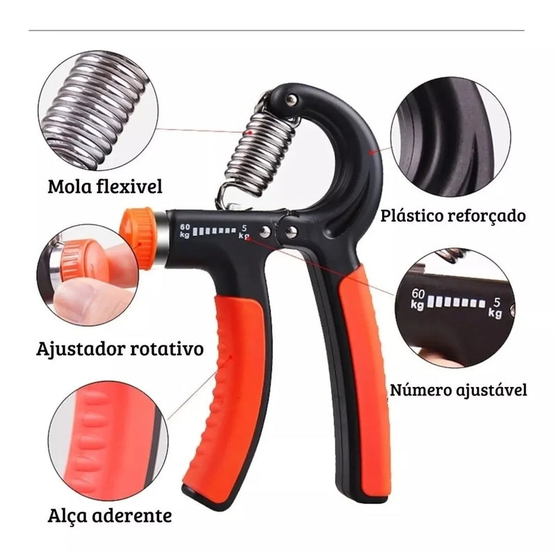 Hand Grip Ajustável 5kg a 60kg – Fortalecedor de Mãos, Punhos e Antebraços | Fisioterapia e Exercícios
