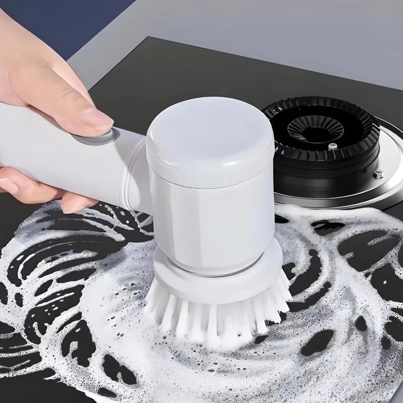 Escova Elétrica de Limpeza 5 em 1 – Potência Sem Fio para Limpeza Pesada!