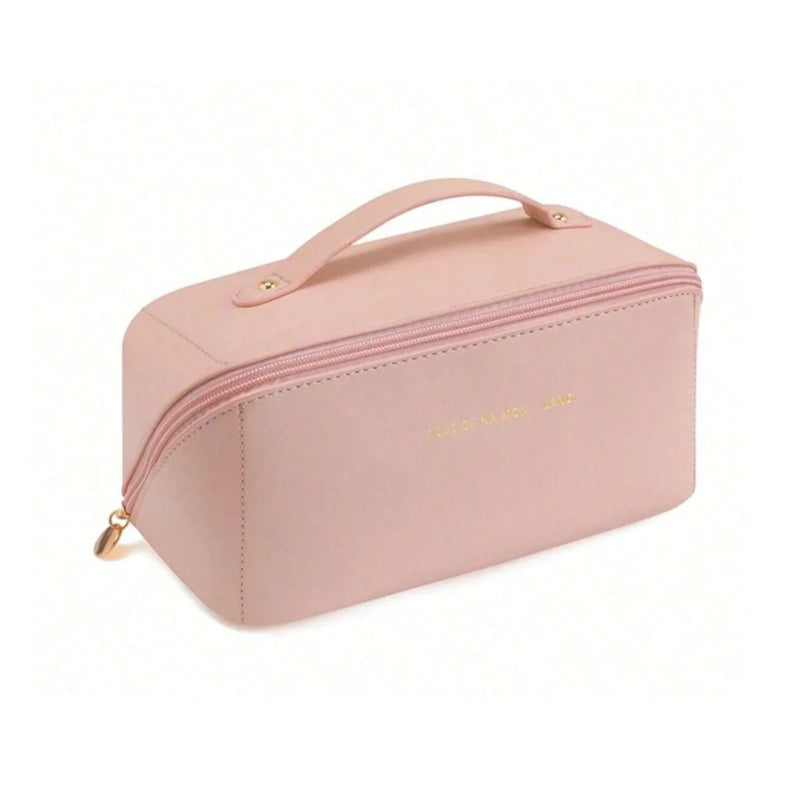 Necessaire Feminina de Couro para Maquiagem e Cosméticos – Grande Capacidade, Portátil e Elegante para Viagens