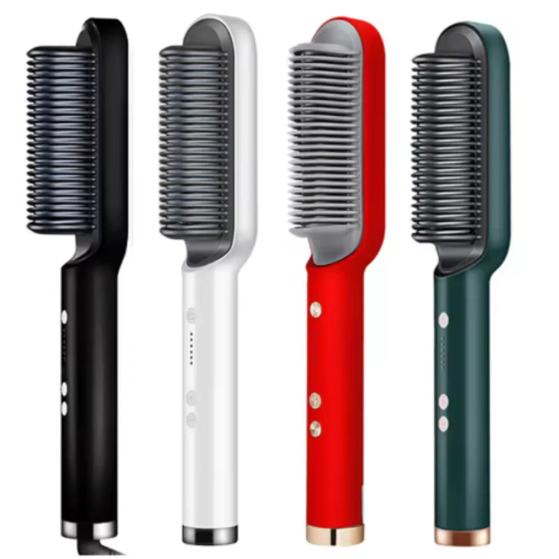 Escova Elétrica Alisadora e Modeladora 3 em 1 – Cabelos Lisos, Sem Frizz e Cheios de Estilo em Minutos!