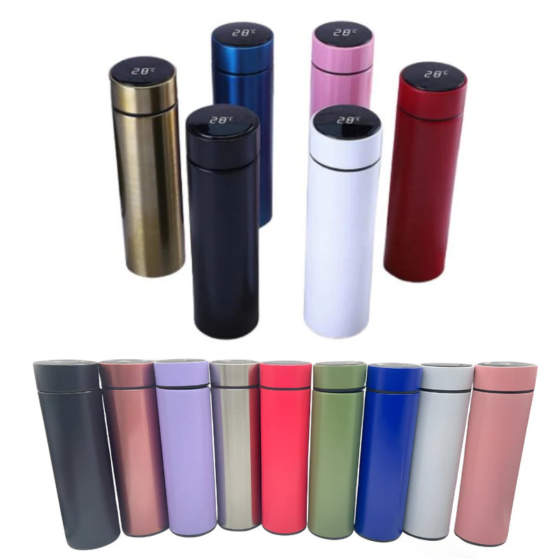 Garrafa Térmica Inox 500ml com Display Digital LED – Sensor de Temperatura Inteligente para Bebidas Quentes ou Geladas