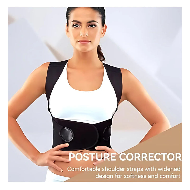 Corretor Postural Unissex – Colete Cervical e Lombar Ajustável | Alinha a Coluna e Melhora a Postura