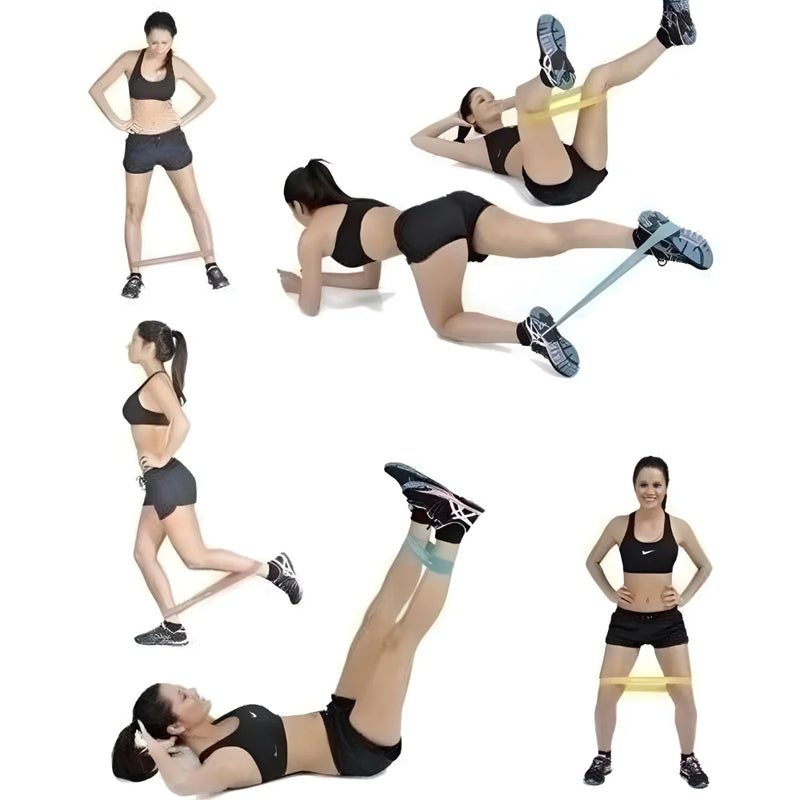 Kit 5 Faixas Elásticas de Resistência – Yoga, Pilates, Academia e Treino Funcional | 5 Intensidades