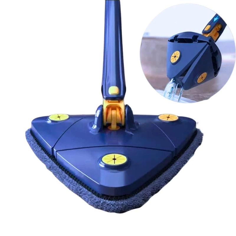 Mop Triangular Giratório 360° com Cabo Extensível – Limpeza Fácil em Todos os Cantos!