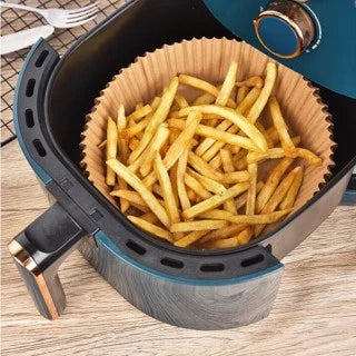 Forro de Papel Descartável para Airfryer 100 Unidades – Antiaderente, Redondo e Quadrado, Suporta até 220°C