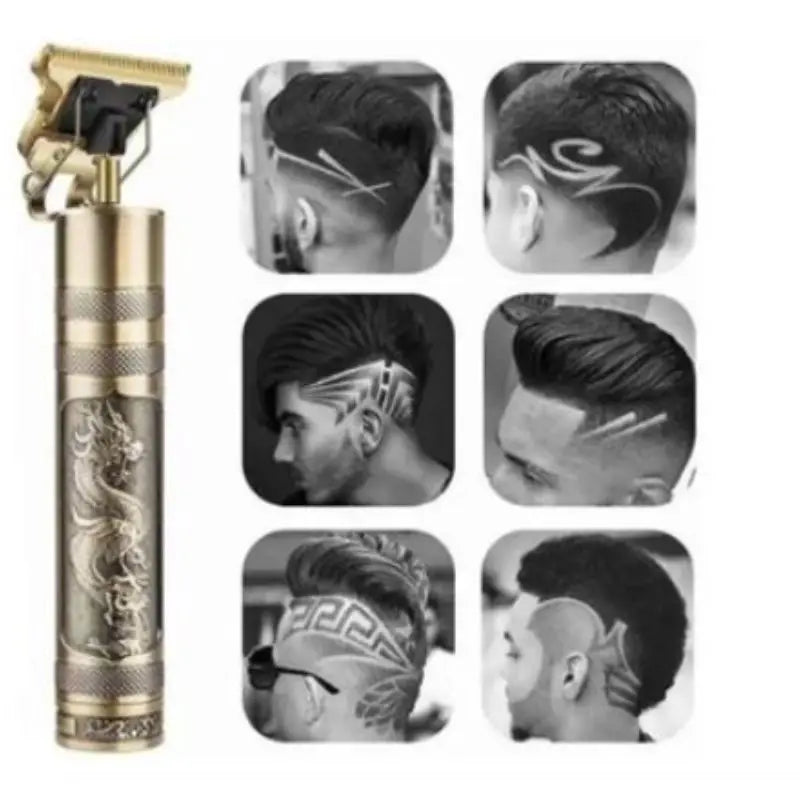 Máquina de Cortar Cabelo e Barba T9 Profissional – Sem Fio, Portátil, Recarregável USB, Aparador de Acabamento Masculino