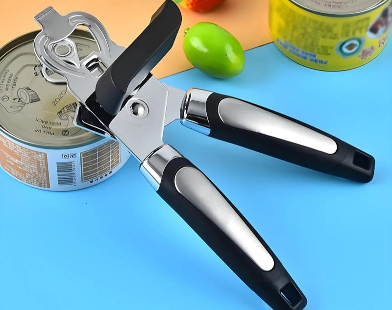 Abridor de Latas e Garrafas 3 em 1 em Aço Inox – Profissional, Prático e Durável para Cozinha